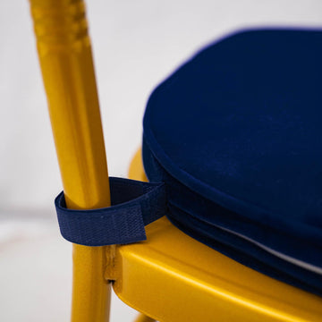Experience Unparalleled Comfort with Navy Blue Velvet Chiavari Chair Pad