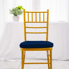 2inch Thick Navy Blue Velvet Chiavari Chair Pad, Memory Foam Seat Cushion With Ties Removable Cover