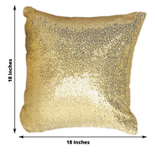 2 Pack 18 Inch Square Throw Pillow Case Covers In Champagne Sequin Lamour Satin