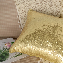 Champagne Sequin Lamour Satin Throw Pillow Case Cover 18 Inch Square