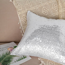 Silver Sequin Lamour Satin Throw Pillow Case Cover 18 Inch Square