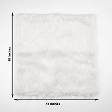 2 Pack White Square 18 Inch Faux Fur Sheepskin Throw Pillow Covers
