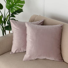 18 Inch Square Pillow Cover In Soft Velvet Mauve