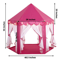 Play Tent With Princess Castle Theme Pink 4.5 Feet LED Stars & Carry Bag
