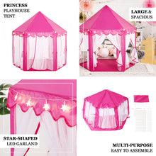 4.5 Feet Pink Princess Castle Tent With Star LED & Carrying Case