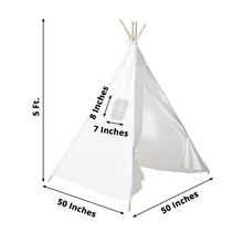 Linen Play Teepee Tent For 5 Feet Kids Indoors Or Outdoors
