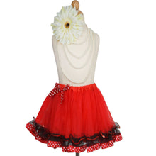 Fired Up Red Tutu Skirt with White Polka Dots Edge