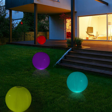 Floating Pool Light Up Glow Ball, Inflatable Outdoor Garden Lights With Remote - 13 RGB Colors and 3 Color Modes 16"