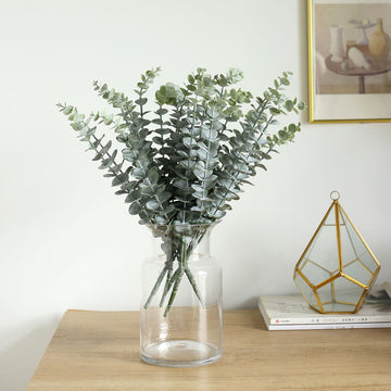 30 Stems | 17" Frosted Green Artificial Eucalyptus Sprays, Faux Plants