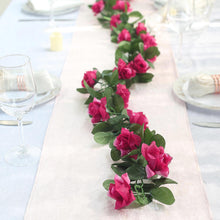 Fuchsia Artificial Silk Rose Flower Garland 6 Feet Long And UV Protected