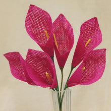 6 Bushes | 36 Pcs | 12" Fuchsia Burlap Calla Lily Flowers#whtbkgd