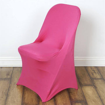 Fuchsia Spandex Stretch Fitted Folding Chair Cover 160 GSM