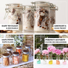12 Pack | 4oz Clear Glass Apothecary Candy Party Favor Jars With Flip Lids