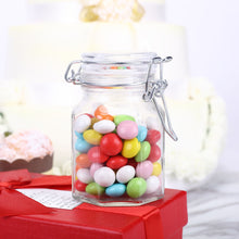 12 Clear Hexagon Glass Party Favor Candy Jars 4 OZ With Flip Lids