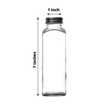 12 Pack of 12oz Refillable French Square 7 Inch Glass Bottles with Aluminum Caps