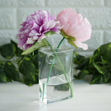 Elegant Clear Trapezoid Glass Wall Vase - Perfect for Indoor Wall Decor