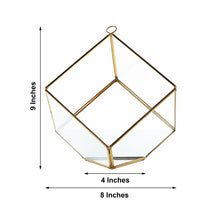 9 Inch Multipurpose Heptahedron Metal Terrarium Gold Plant Holder