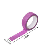 5 Pack Glitter Washi Tape in Hot Pink Color 0.5 Inch x 5 Yards