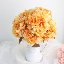 17 Inch Gold Peony Flower Bouquet With Artificial Silk