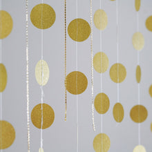 3 Pack 7.5 Feet Gold Circle Dot Paper Hanging Garland Backdrop Streamer