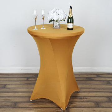 Gold Cocktail Spandex Table Cover
