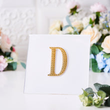 4 Inch Gold Decorative Rhinestone Alphabet Letter D Stickers 