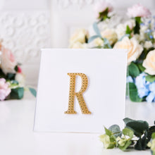 4 Inch Gold Decorative Rhinestone Alphabet Letter R Stickers DIY Crafts 