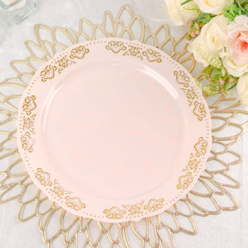 Add Elegance to Your Table with Gold Embossed Plastic Dinner Plates