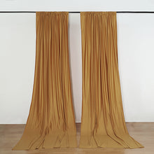 2 Pack Gold Scuba Polyester Curtain Panel Inherently Flame Resistant Backdrops