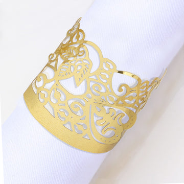 20 Pack Gold Foil Paper Floral Lace Candle Holder Wraps, Votive Tealight Decorative Wraps