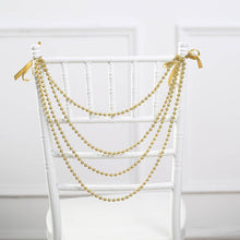 16inch Gold Gatsby Faux Pearl Beaded Wedding Chair Back Garland Sash