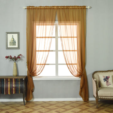 Create a Stunning Look with the 2 Pack Gold Grommet Sheer Curtains