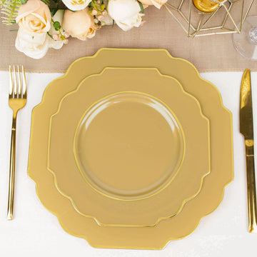 Elegant Gold Baroque Dessert Plates for Stylish Events