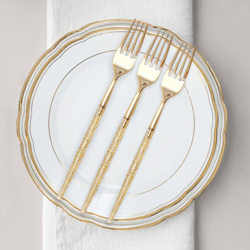 Add a Touch of Elegance with Gold Heavy Duty Plastic Forks
