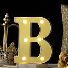 6 Gold 3D Marquee Letters - Warm White 6 LED Light Up Letters - B