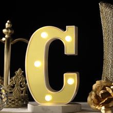 6 Gold 3D Marquee Letters - Warm White 5 LED Light Up Letters - C