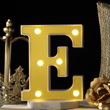 6 Gold 3D Marquee Letters - Warm White 6 LED Light Up Letters - E