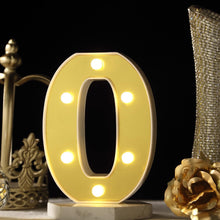 6" Gold 3D Marquee Letters - Warm White 6 LED Light Up Letters - O