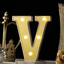 6 Gold 3D Marquee Letters - Warm White 5 LED Light Up Letters - V