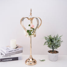 Gold 25 Inch Metal Crown Candle Stand