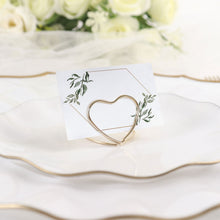 10 Pack Gold Metal Heart Card Holder Stands 1 Inch For Table Numbers