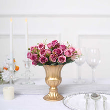 Gold Metal Trumpet Vase For Table Floral Arrangements, 2 Pack 6 Inch Size