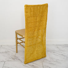 Metallic Gold Tinsel Spandex Chair Slipcover