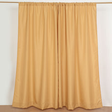 2 Pack 10 Feet x 8 Feet Gold Polyester Backdrop Curtains with Rod Pockets 130GSM