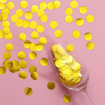 Gold Round Foil Metallic Table Confetti Dots, Balloon Confetti Decor 18G Bag