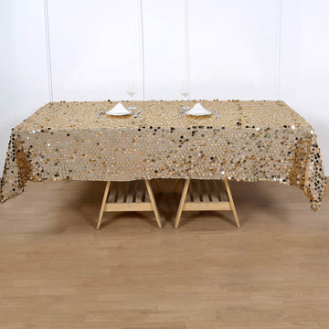 Elegant Gold Sequin Tablecloth for a Glamorous Event