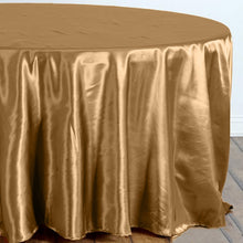 Gold 108 Inch Satin Round Tablecloth