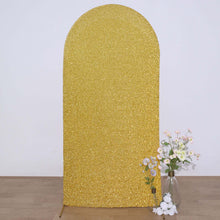 Gold Tinsel Spandex Arch Cover For 7 Ft Round Top Stand