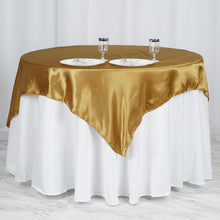 Seamless Gold Satin Square Table Overlay 60 Inch x 60 Inch 