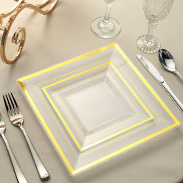 Elevate Your Event with Clear Plastic Square Dessert Plates